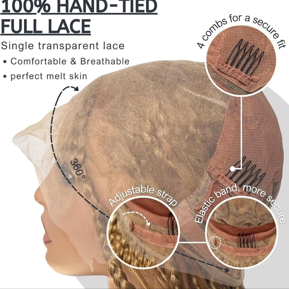 Yellow Micro Box Braids Wig Extensions - Picture 4 of 6